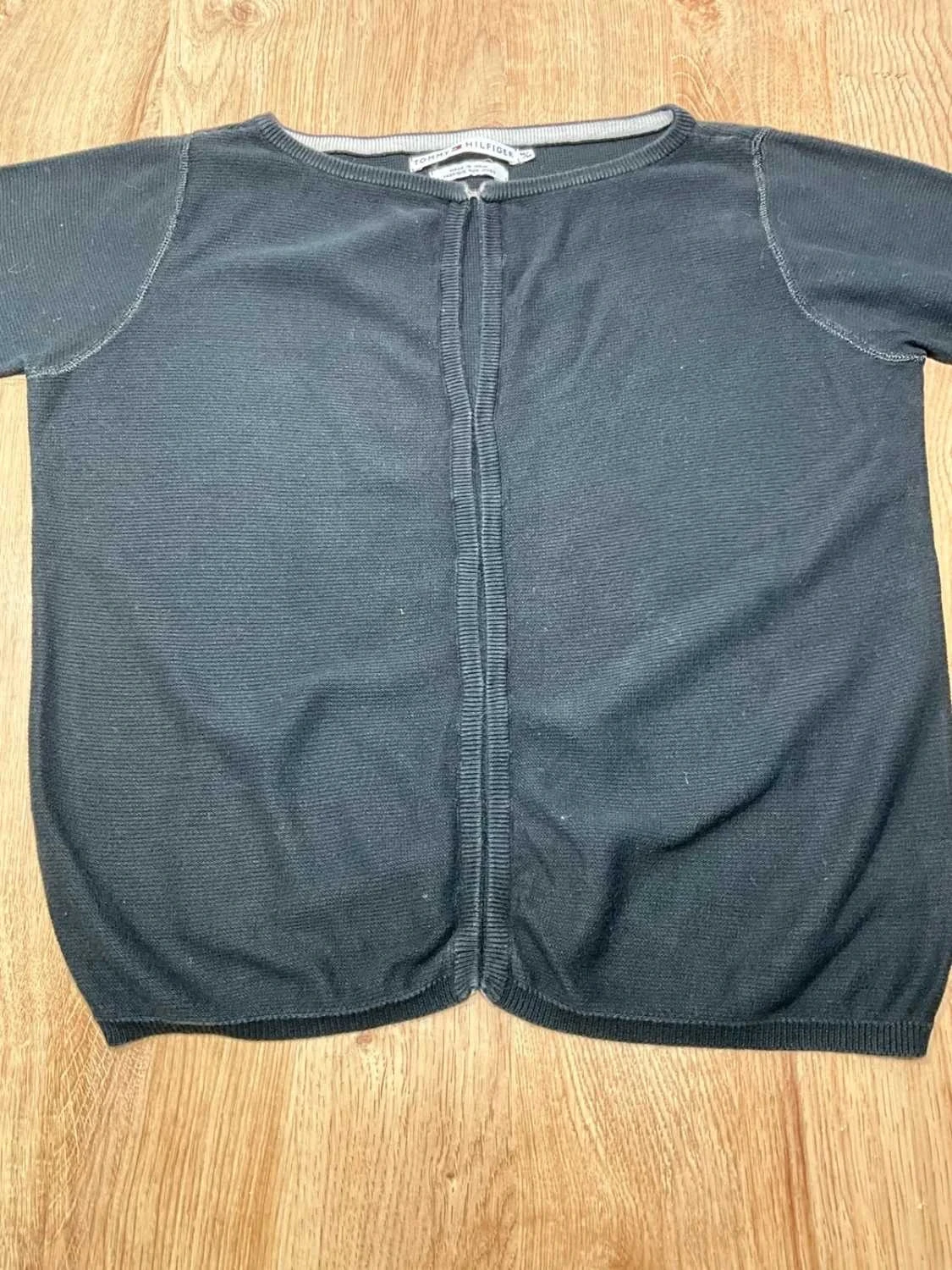 Gilet Tommy Hilfiger Crewneck Femme M 100% Coton Noir en maille fine – photo 4